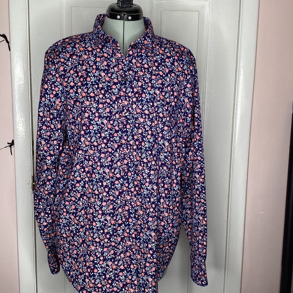 L.L.Bean floral button down Womens XL